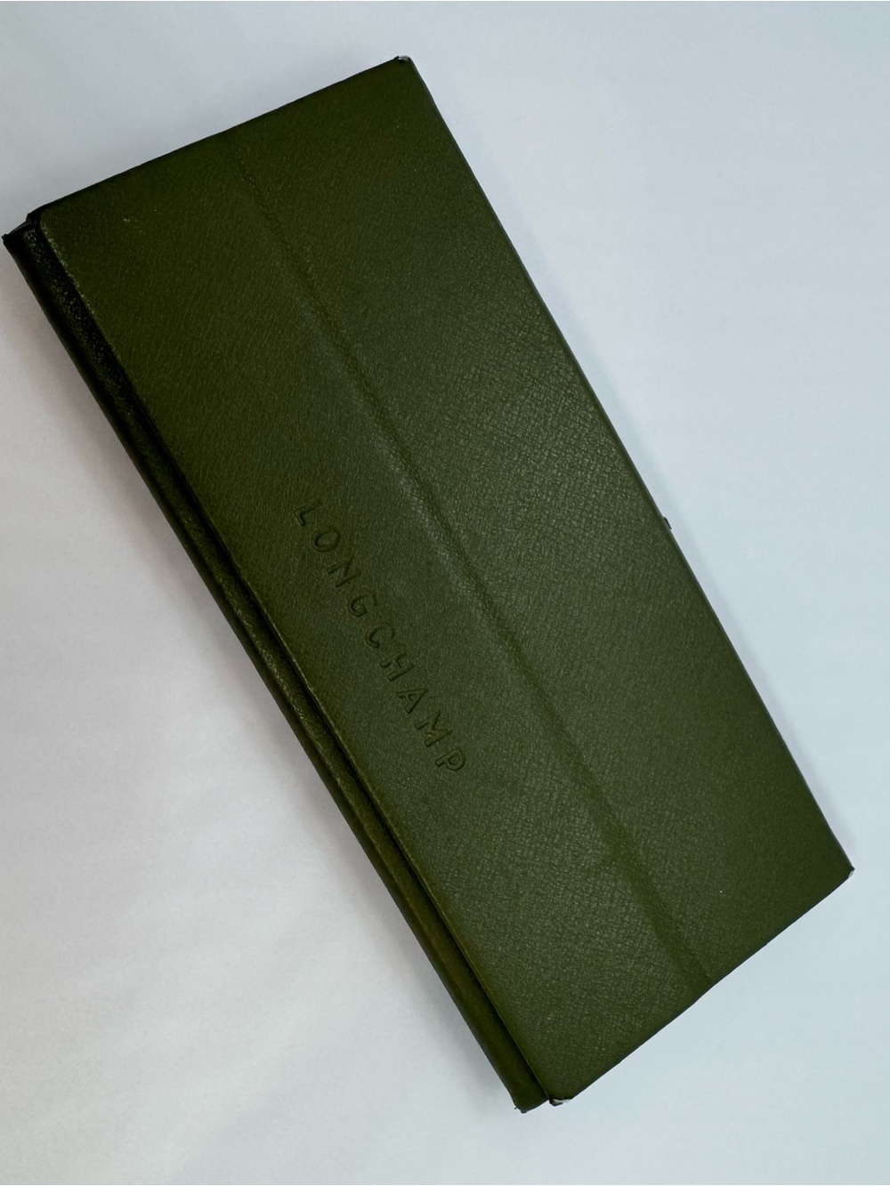 Longchamp Olive Green Folding Eyeglasses Sunglasses Case Semi Hard